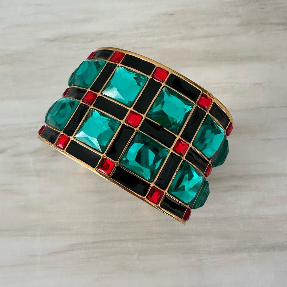 Kate Spade Red, Green + Gold Geometric Bracelet